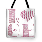 Love Heart Pink Tote Bag - Casual Bags