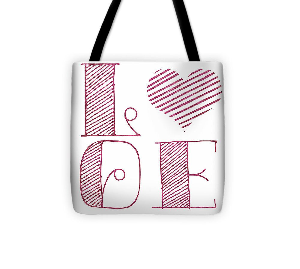 Love Heart Pink Tote Bag - Casual Bags