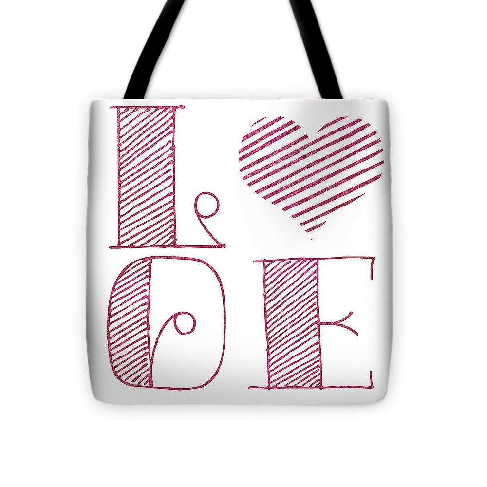 Love Heart Pink Tote Bag - Casual Bags