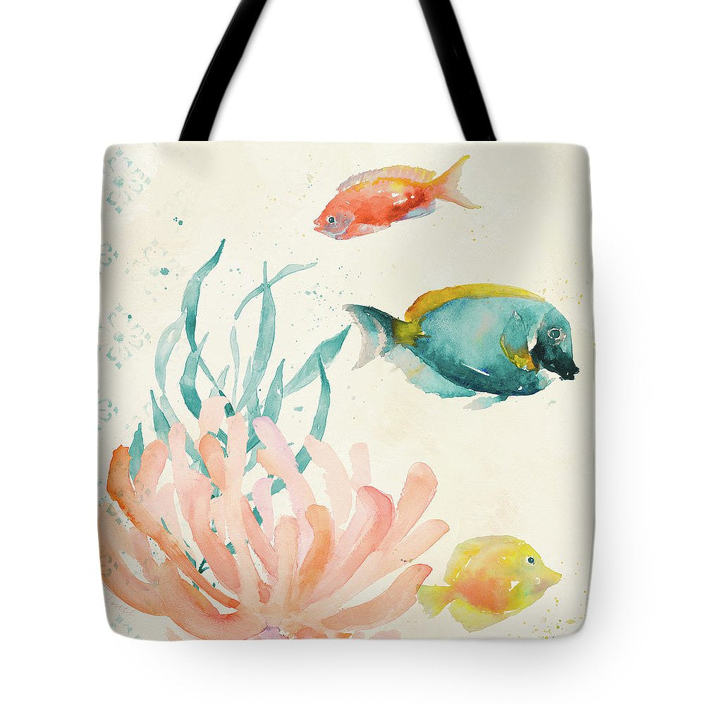 Tropical Teal Coral Medley II Tote Bag - Casual Bags