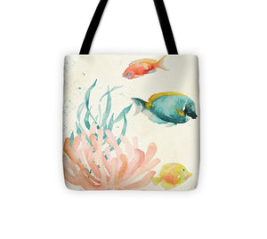 Tropical Teal Coral Medley II Tote Bag - Casual Bags