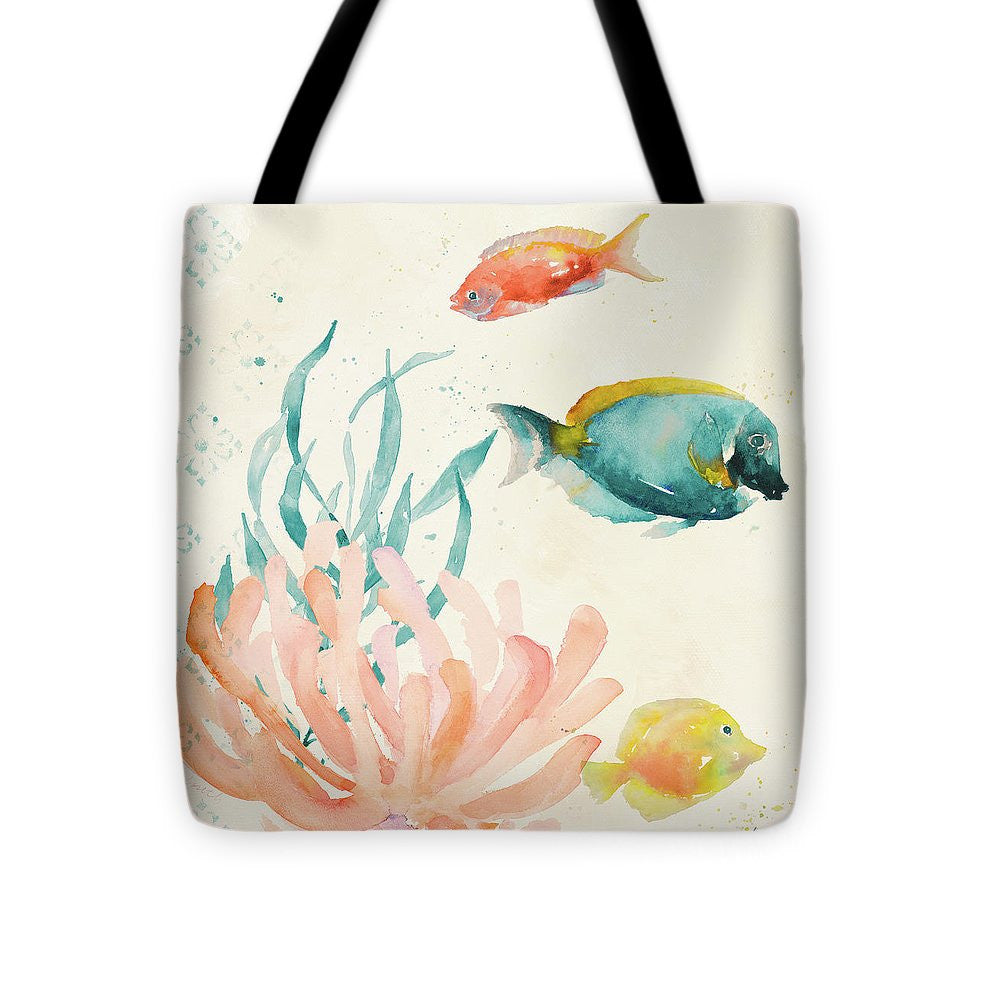 Tropical Teal Coral Medley II Tote Bag - Casual Bags