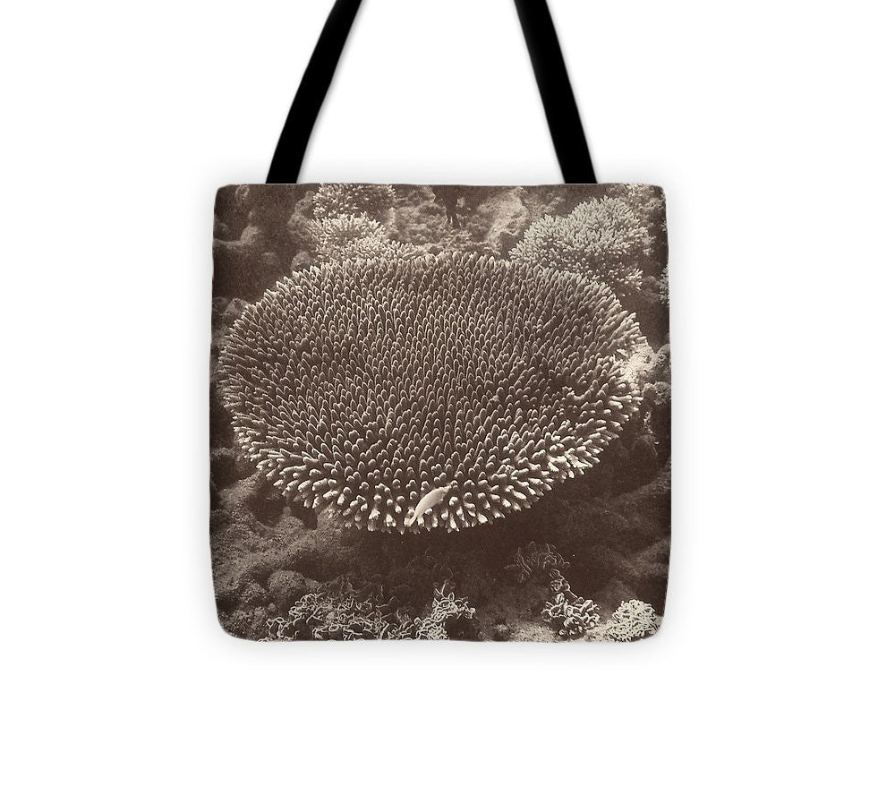 Sepia Barrier Reef Coral II Tote Bag - Casual Bags