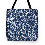 White Coral On Blue Pattern Tote Bag - Casual Bags