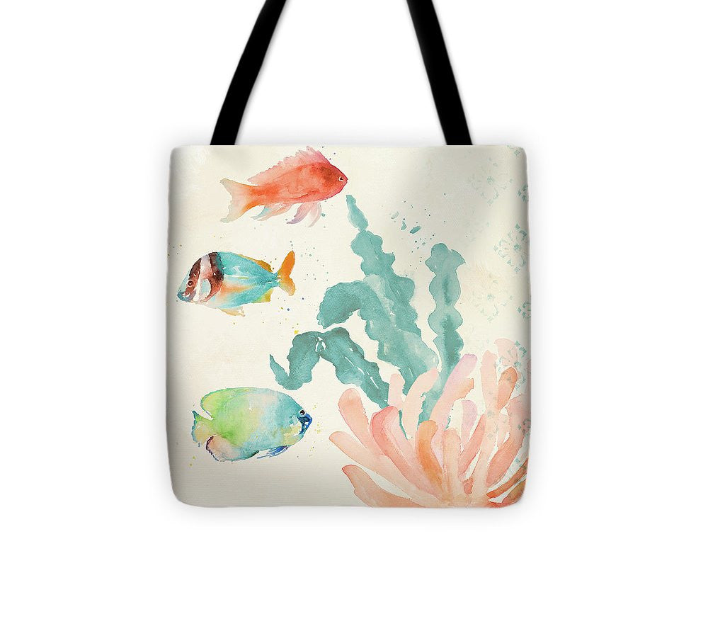 Tropical Teal Coral Medley I Tote Bag - Casual Bags