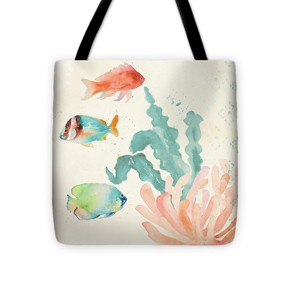 Tropical Teal Coral Medley I Tote Bag - Casual Bags