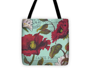 Paris Aqua Flowers I Tote Bag - Casual Bags